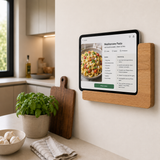 Tablet Halter Küche aus Eiche als Rezept Display