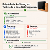 Tablet-Wandhalterung aus Eiche – universal mit verstellbarer Ladefunktion